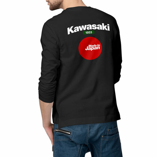 T-shirt noir manches longues Kawasaki