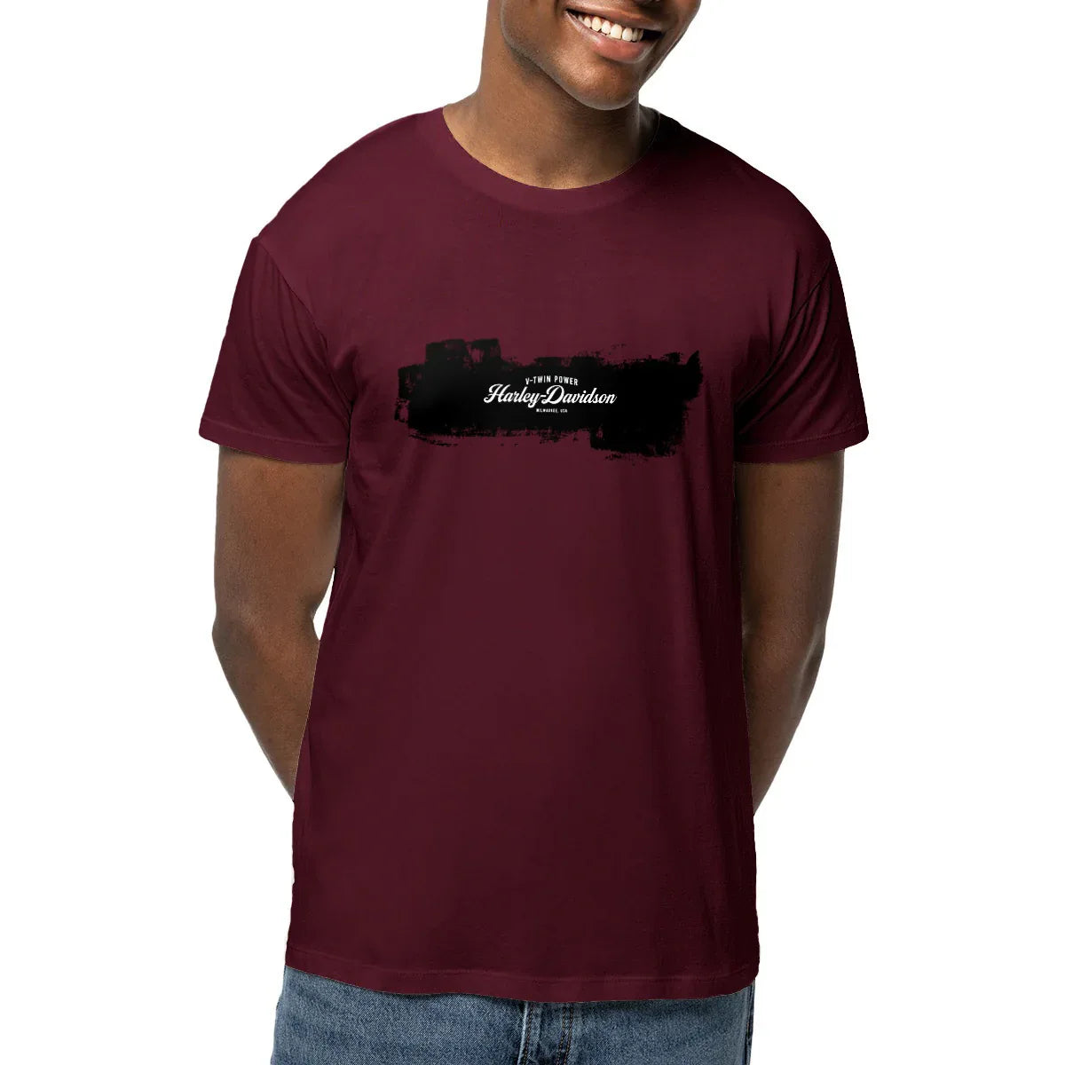 0625_Harley-Davidson_Brush_-_T-shirt_bordeaux_1 - CultureMoto