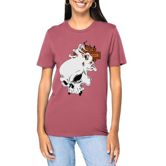 0625_Harley-Davidson_Skull_-_T-shirt_rose_1 - CultureMoto