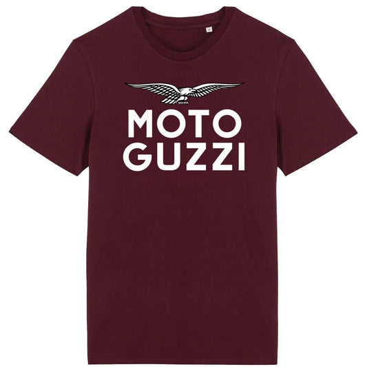 0625_Moto.Guzzi_white_eagle_-_T-shirt_bordeaux_2 - CultureMoto