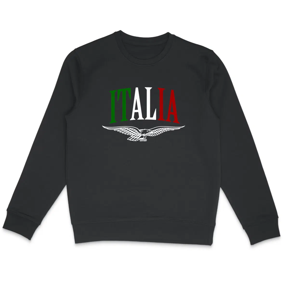 Sweat-shirt noir Italia Moto Guzzi Eagle • Vêtement coton bio • Culture Moto