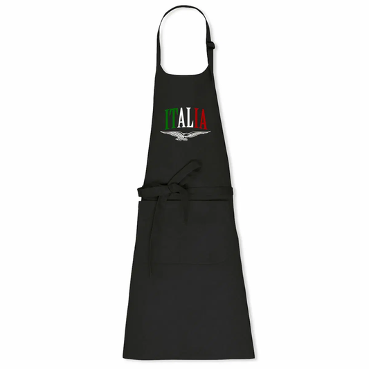 Tablier de cuisine noir Moto Guzzi Italia