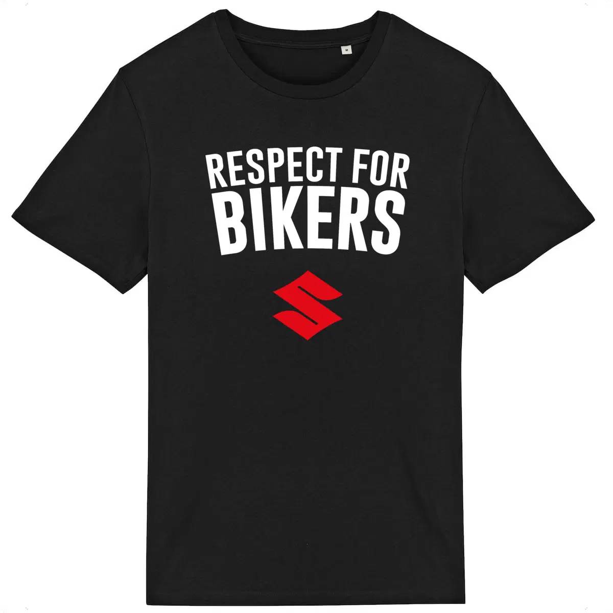 T-shirt noir unisexe Respect for Bikers • Suzuki
