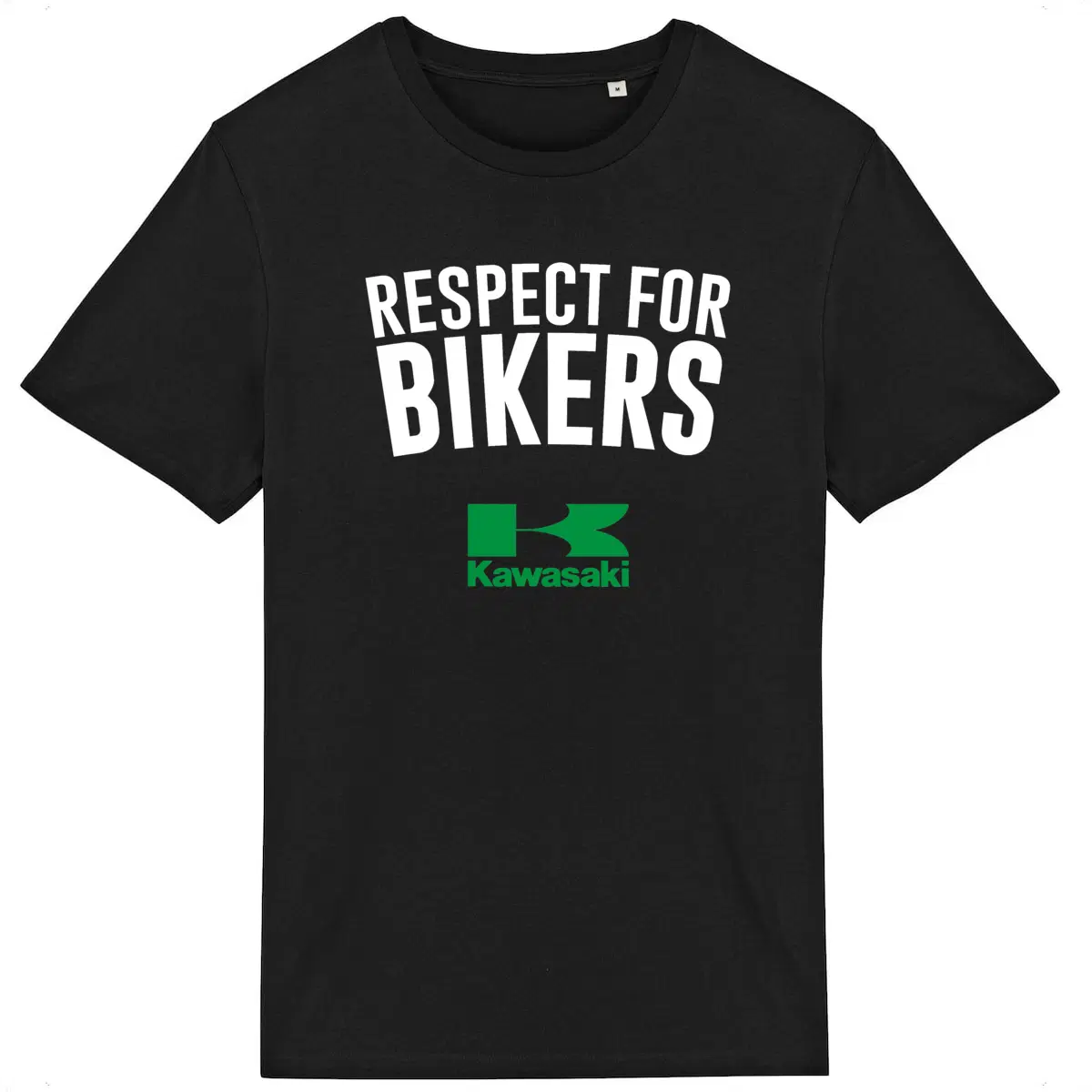 T-shirt noir unisexe Respect for Bikers • Kawasaki
