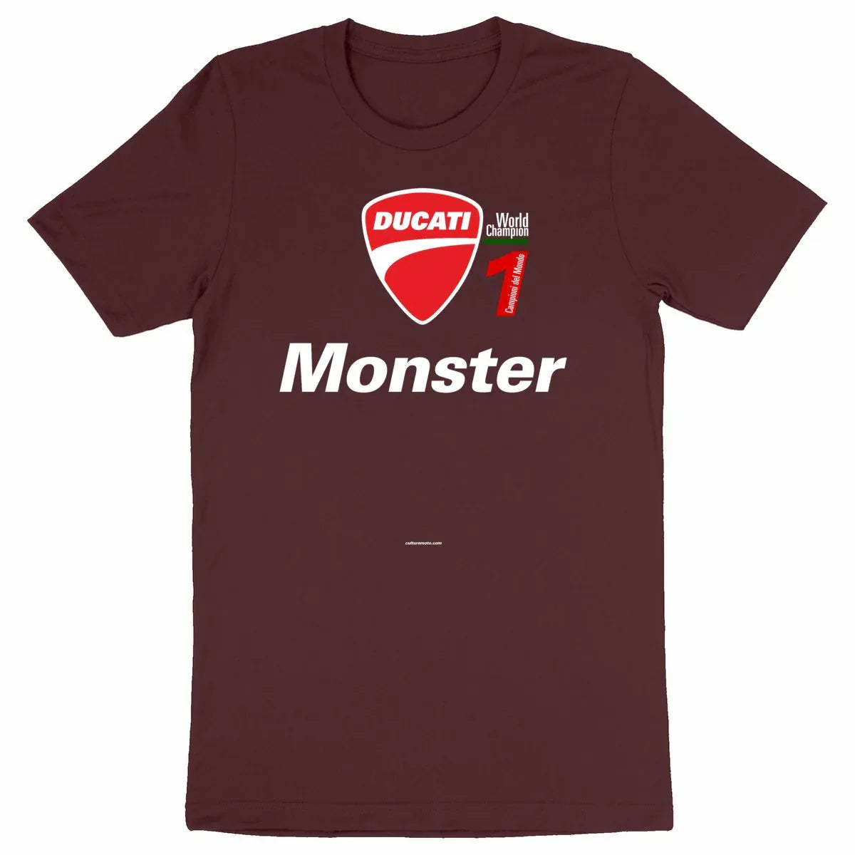 0824DucatiMonster-T-shirtbordeauxunisexe - CultureMoto