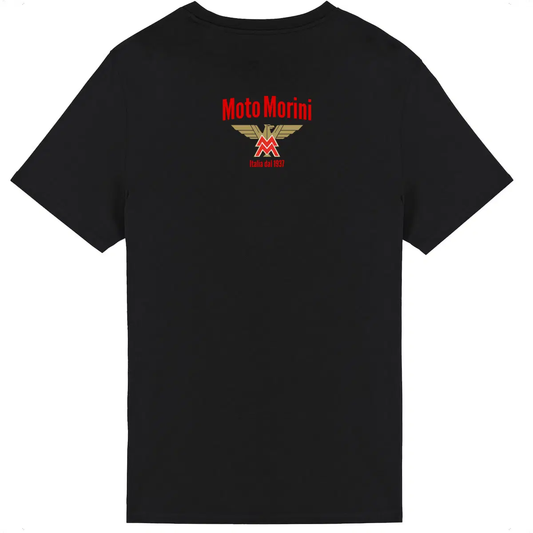 T-shirt noir manches courtes logo Moto Morini Italia dal 1937
