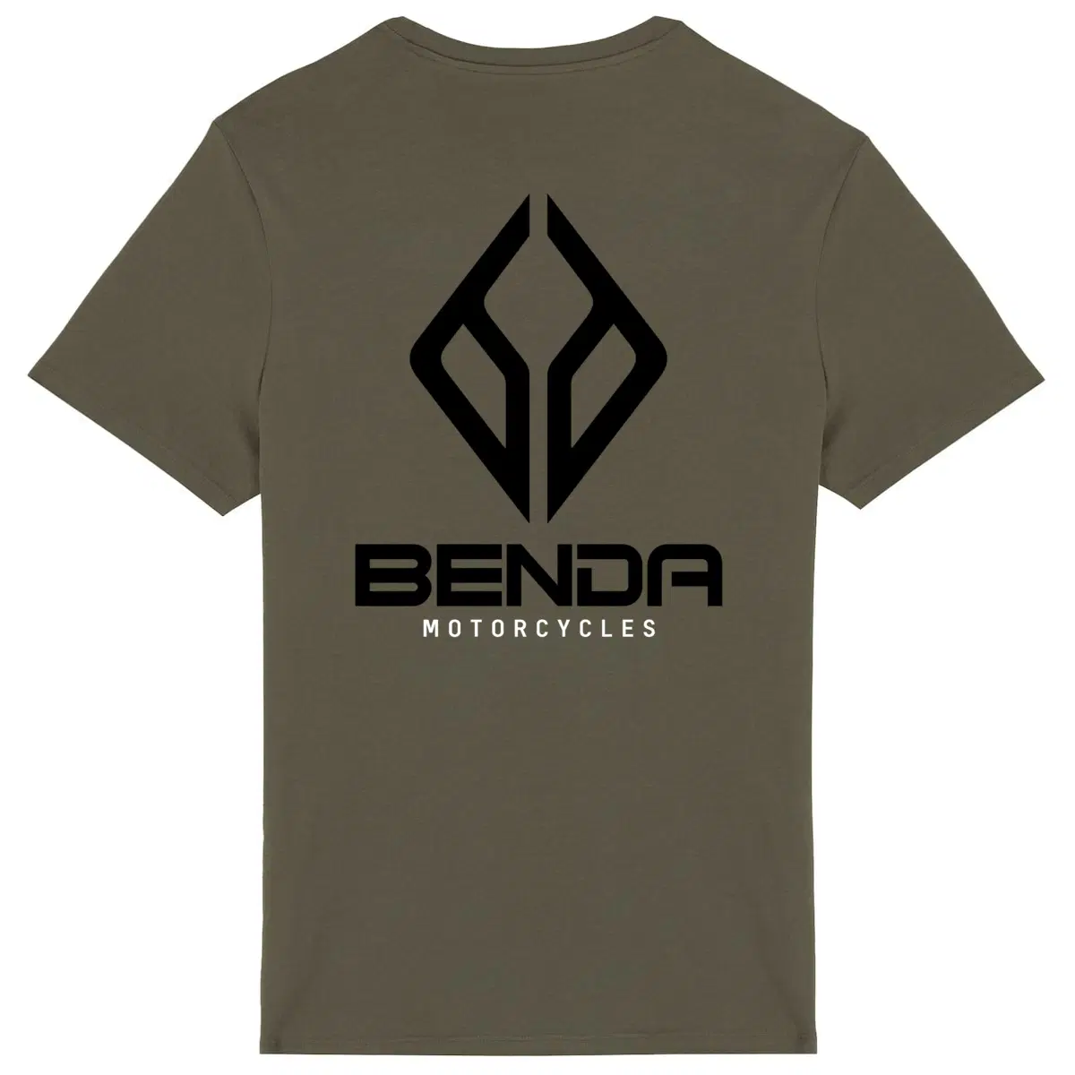 T-shirt kaki manches courtes logo Benda Motorcycles