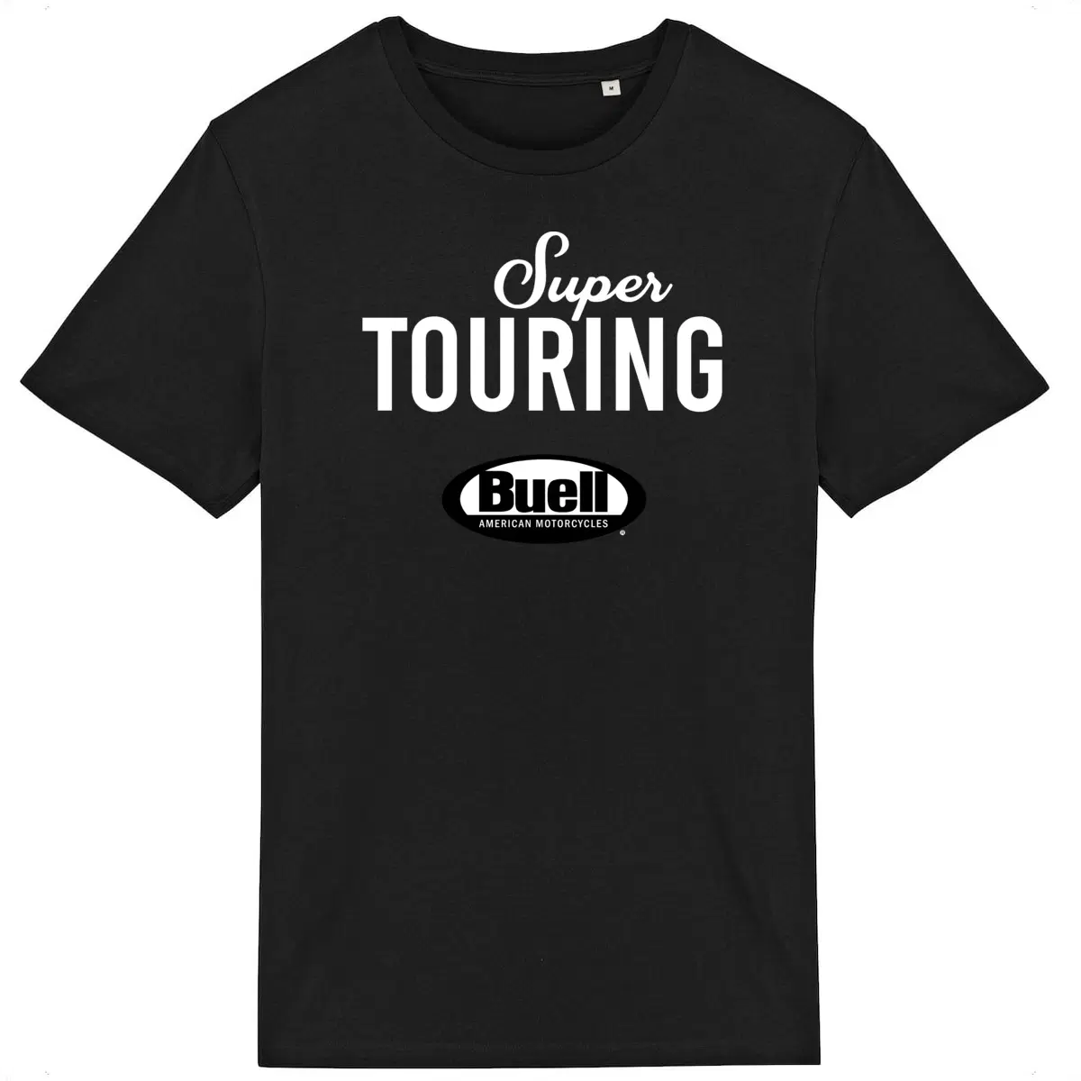 T-shirt unisexe Buell Motorcycles Super Touring face et dos • Vêtement coton bio • Culture Moto