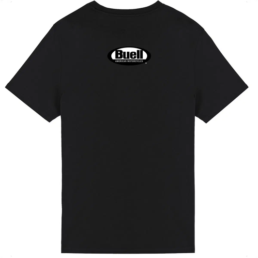 T-shirt unisexe Buell Motorcycles Super Cruiser face et dos • Vêtement coton bio • Culture Moto