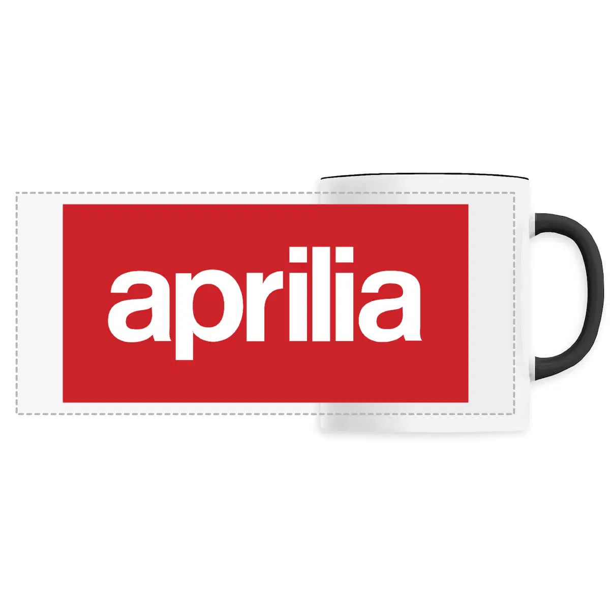 Mug blanc brillant en céramique • Aprilia