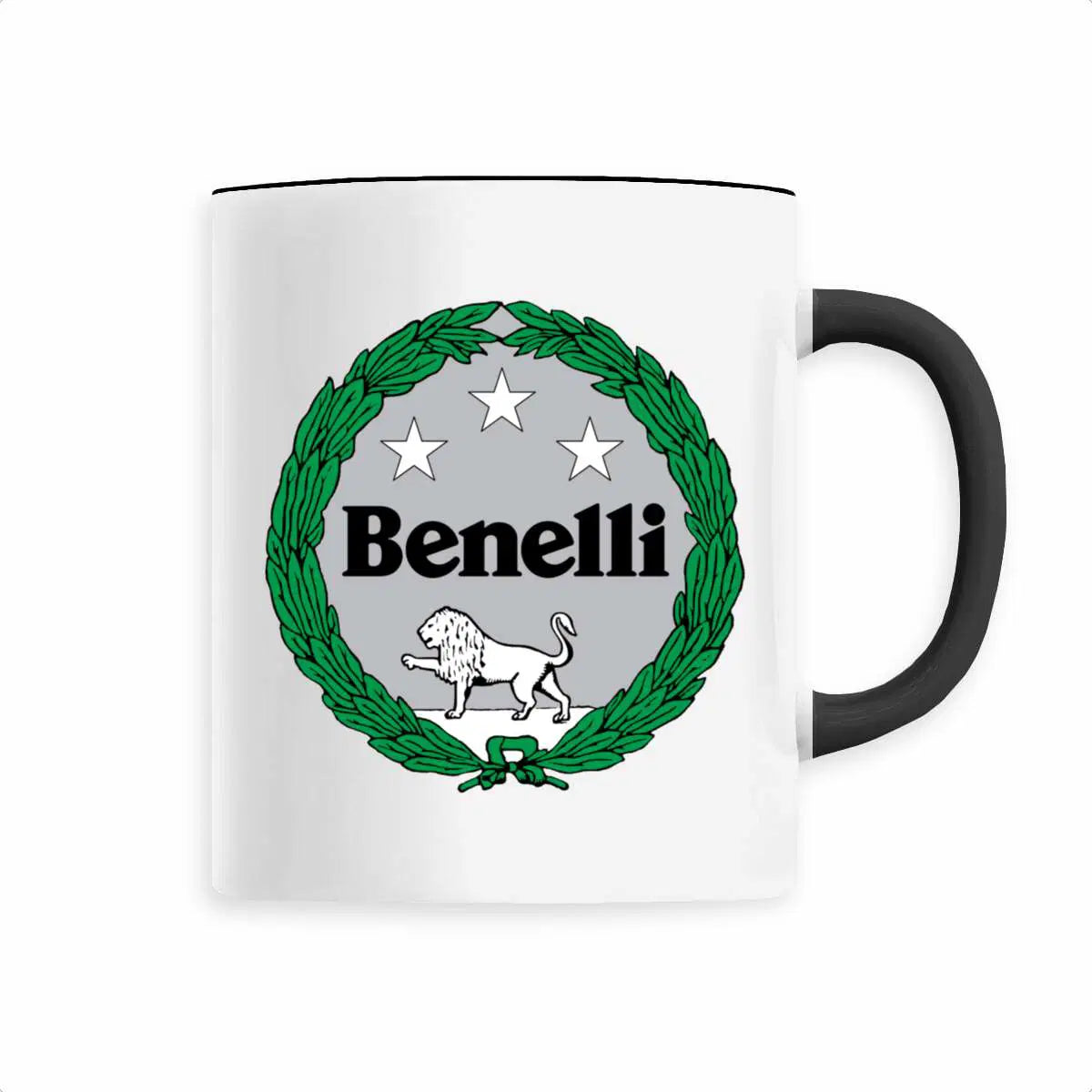 Mug blanc brillant en céramique • Benelli