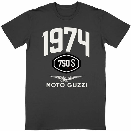 1124MotoGuzzi750S-T-shirtnoir2 - CultureMoto
