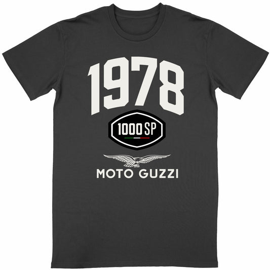 T-shirt noir manches courtes Moto Guzzi 1000 SP