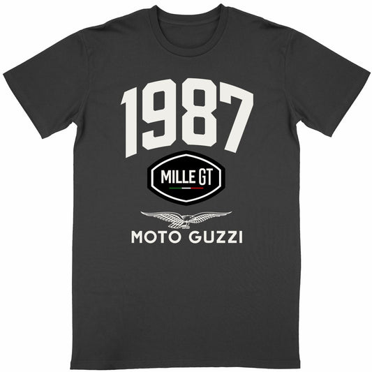 T-shirt noir manches courtes Moto Guzzi 1000 Mille GT