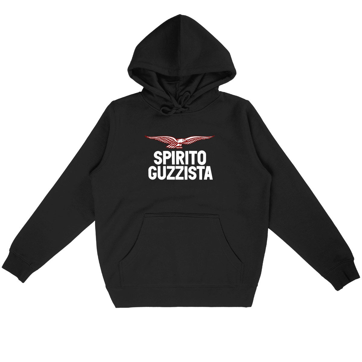 Sweat-shirt noir à capuche Spirito Guzzista