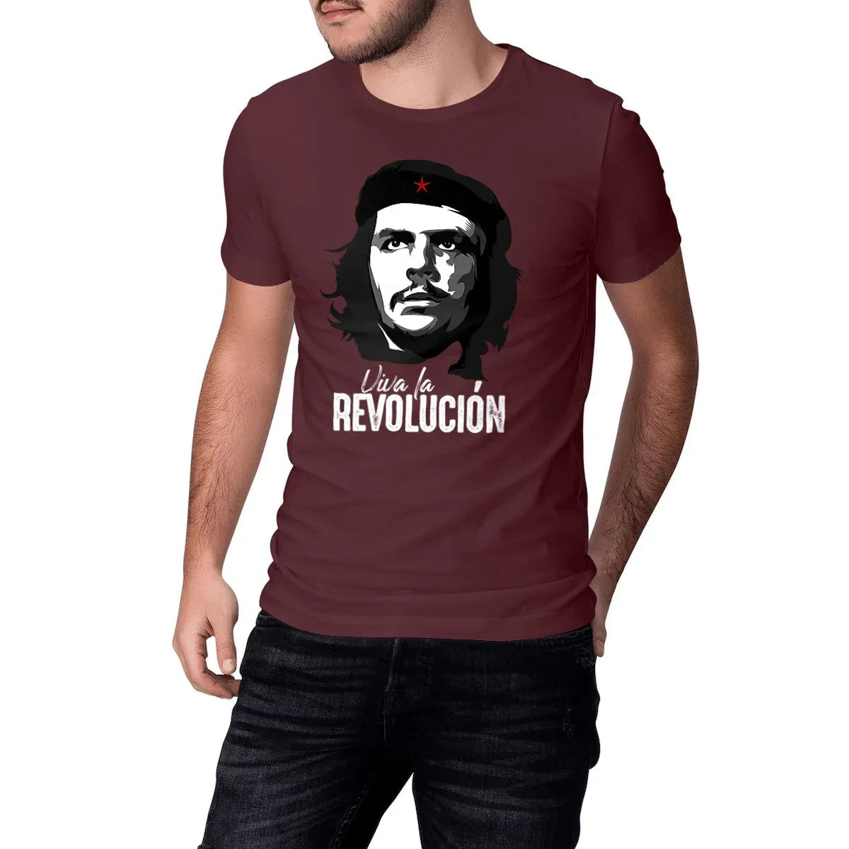 CheGuevara-Revolucion-T-shirtbordeaux1 - CultureMoto