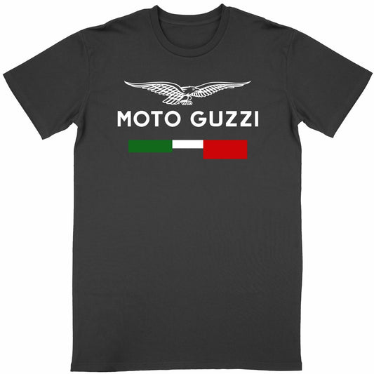 T-shirt Moto Guzzi Bandiera Italiana Nera