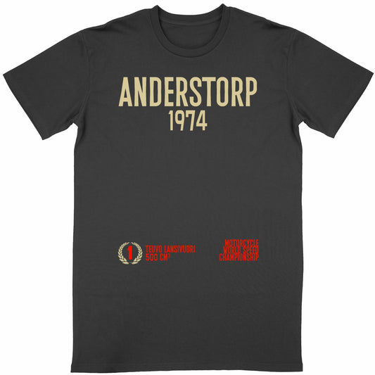 T-shirt noir manches courtes Anderstorp 1974
