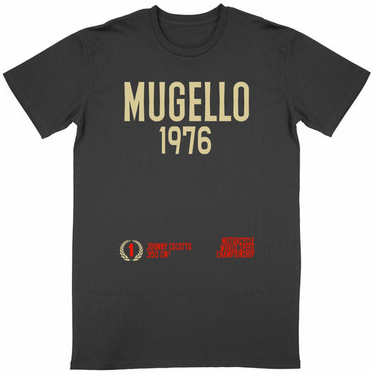 T-shirt noir manches courtes Mugello 1976