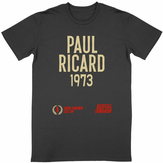 T-shirt noir manches courtes Paul Ricard 1973