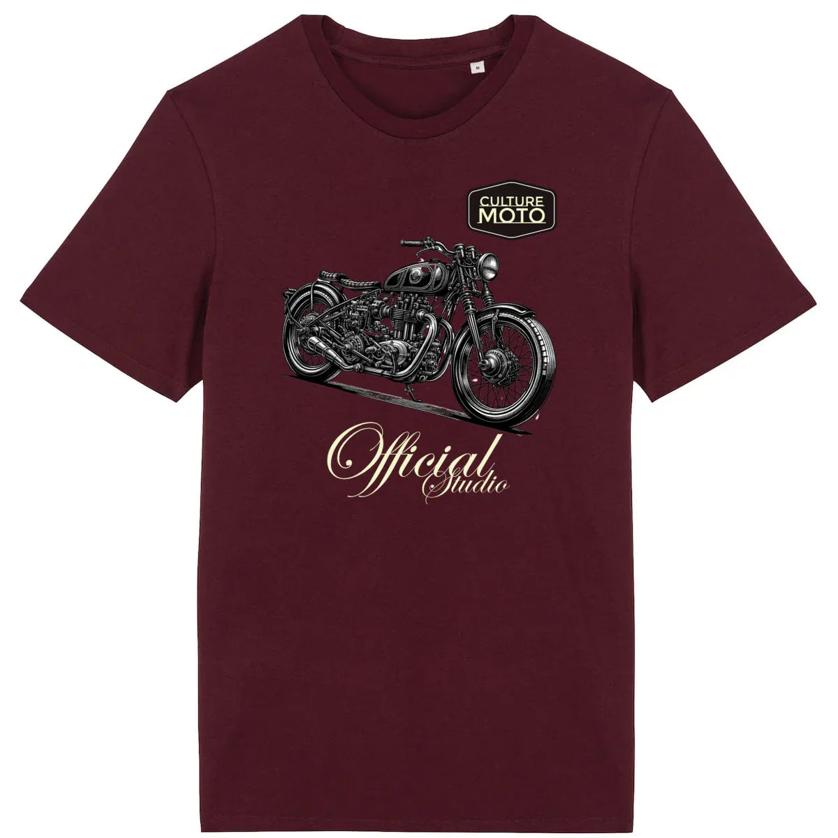 0326CMOfficialStudio-T-shirtbordeaux - CultureMoto