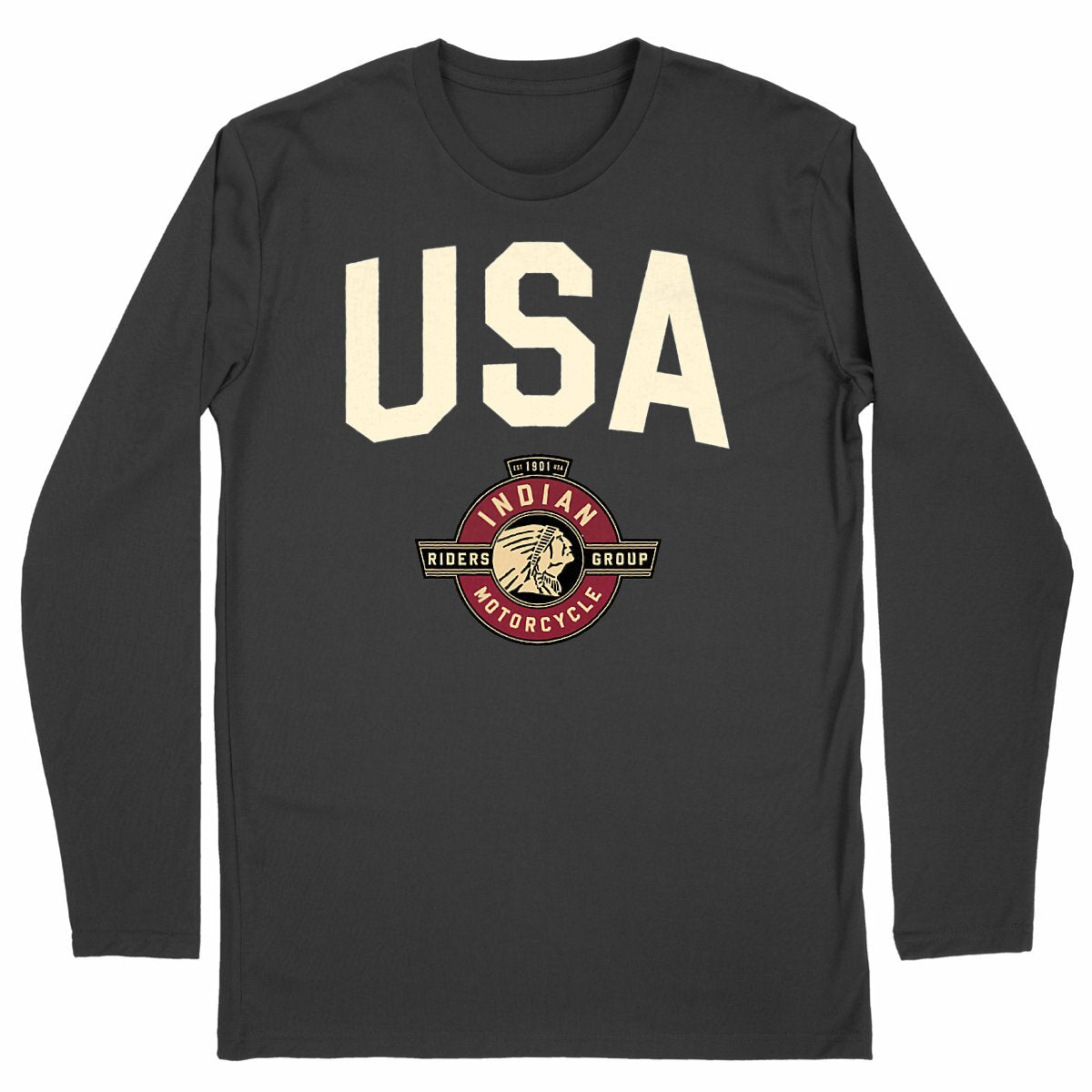 T-shirt noir manches longues Indian Motorcycle USA