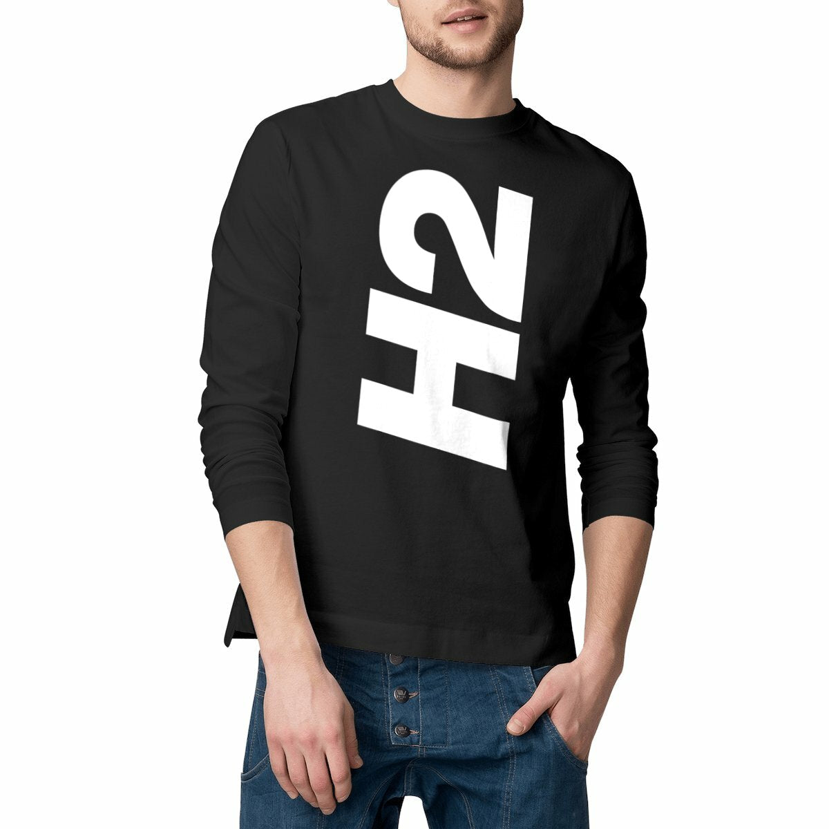 T-shirt noir manches longues Kawasaki H2