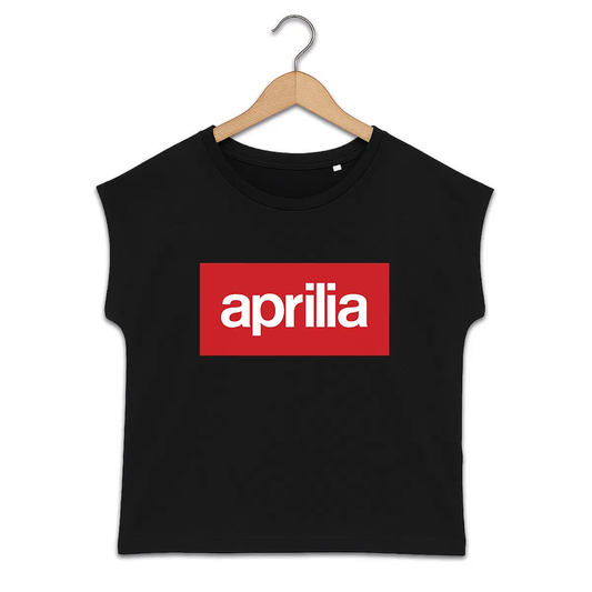 T-shirt femme manches à revers aprilia