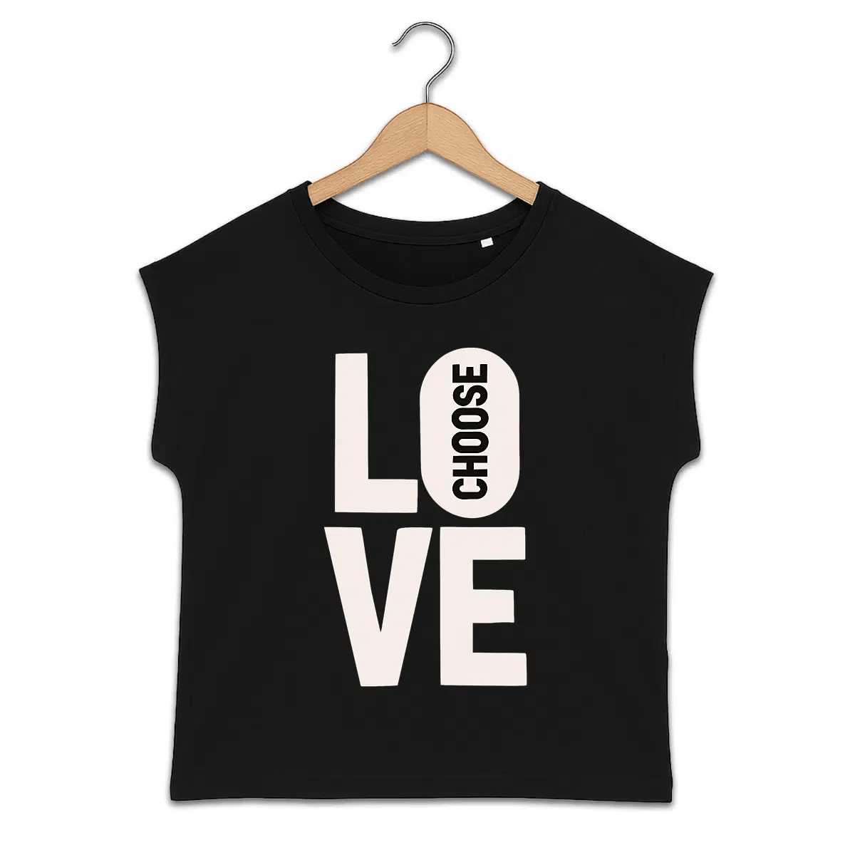 T-shirt femme manches à revers Choose Love
