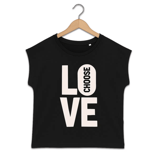 T-shirt femme manches à revers Choose Love