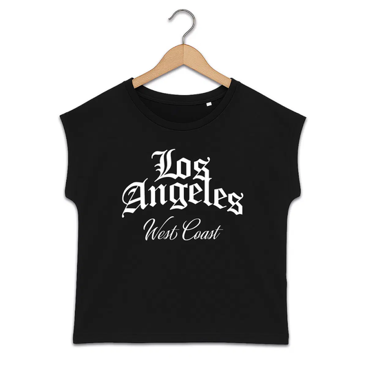 T-shirt femme manches à revers Los Angeles West Coast