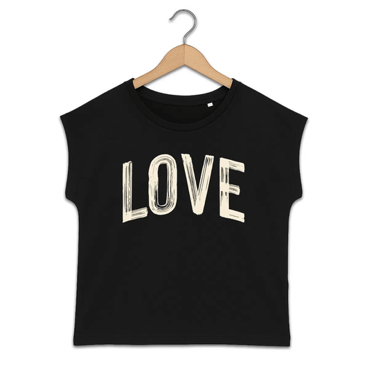 T-shirt femme manches à revers Love