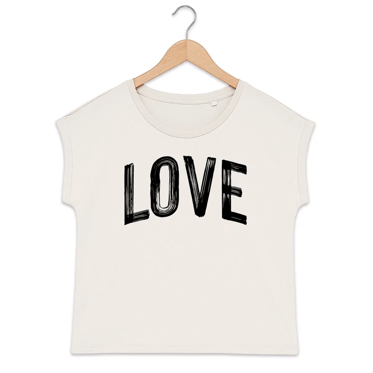 T-shirt femme manches à revers Love