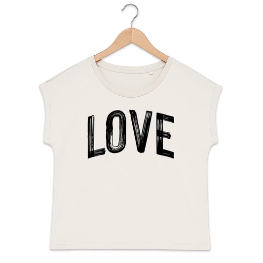 T-shirt femme manches à revers Love