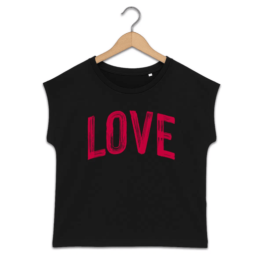 T-shirt femme manches à revers Love
