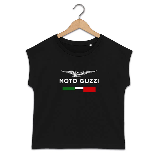 T-shirt femme manches à revers Moto Guzzi