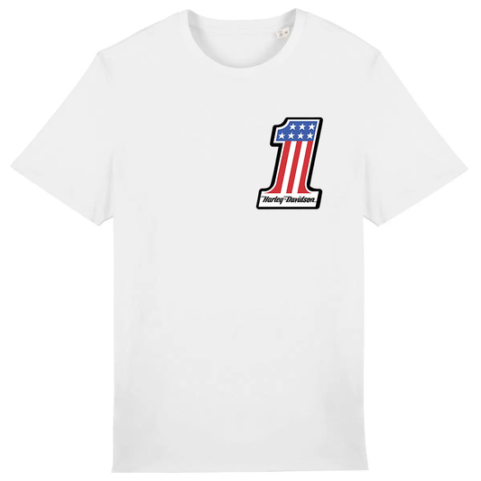 T-shirt blanc unisexe manches courtes One America Harley-Davidson