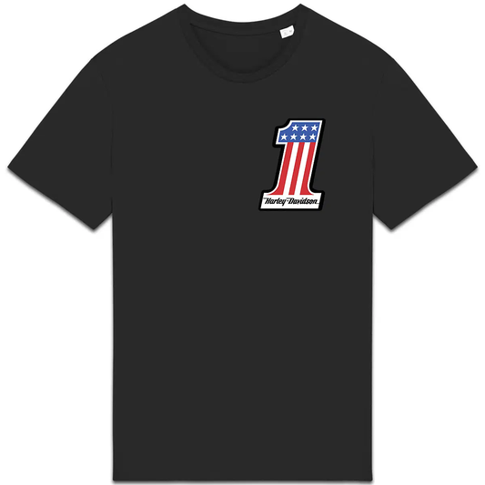 T-shirt noir unisexe manches courtes One America Harley-Davidson
