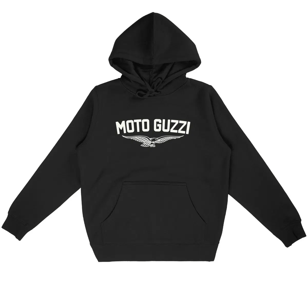 Sweat-shirt noir à capuche Moto Guzzi Originale • Vêtement coton bio • Culture Moto