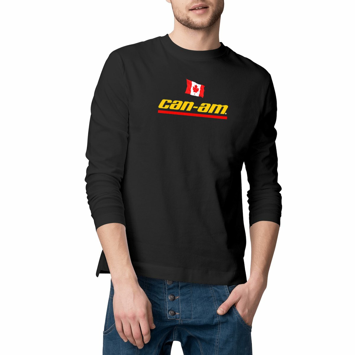 T-shirt noir manches longues Can-Am Canada