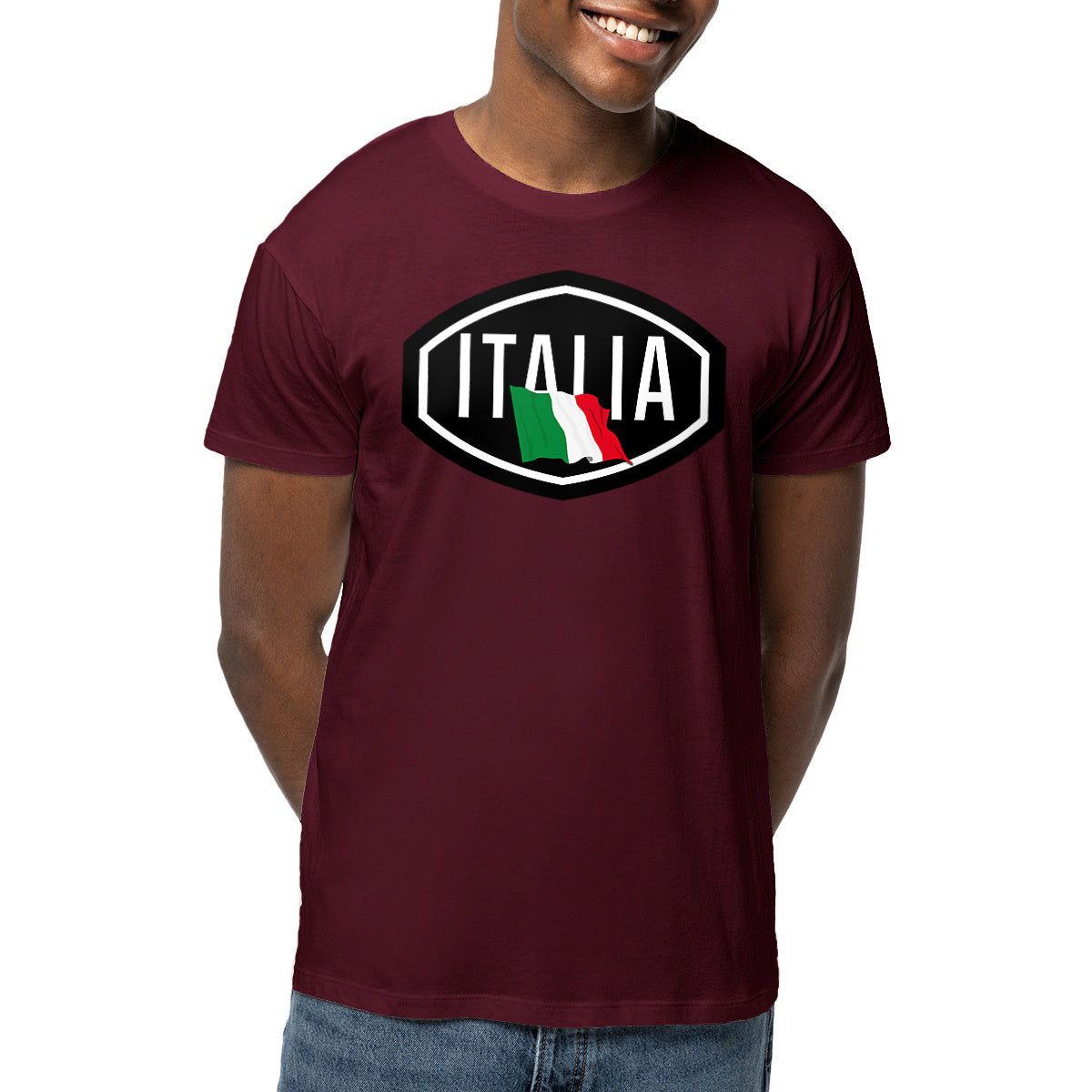 T-shirt bordeaux Moto Guzzi Italia