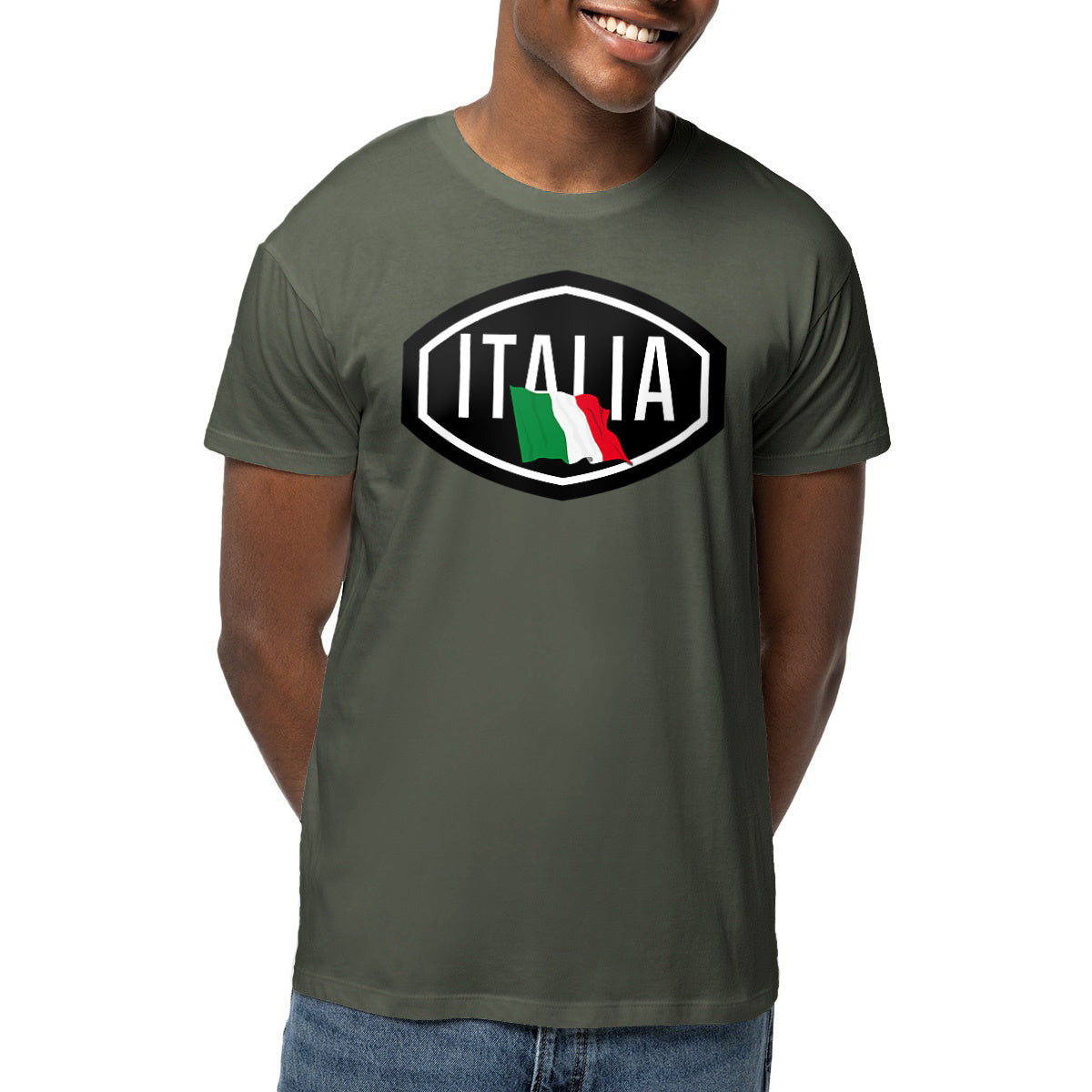 T-shirt kaki Moto Guzzi Italia