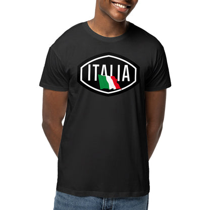 T-shirt noir Moto Guzzi Italia