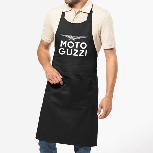 Tablier de cuisine noir Moto Guzzi 