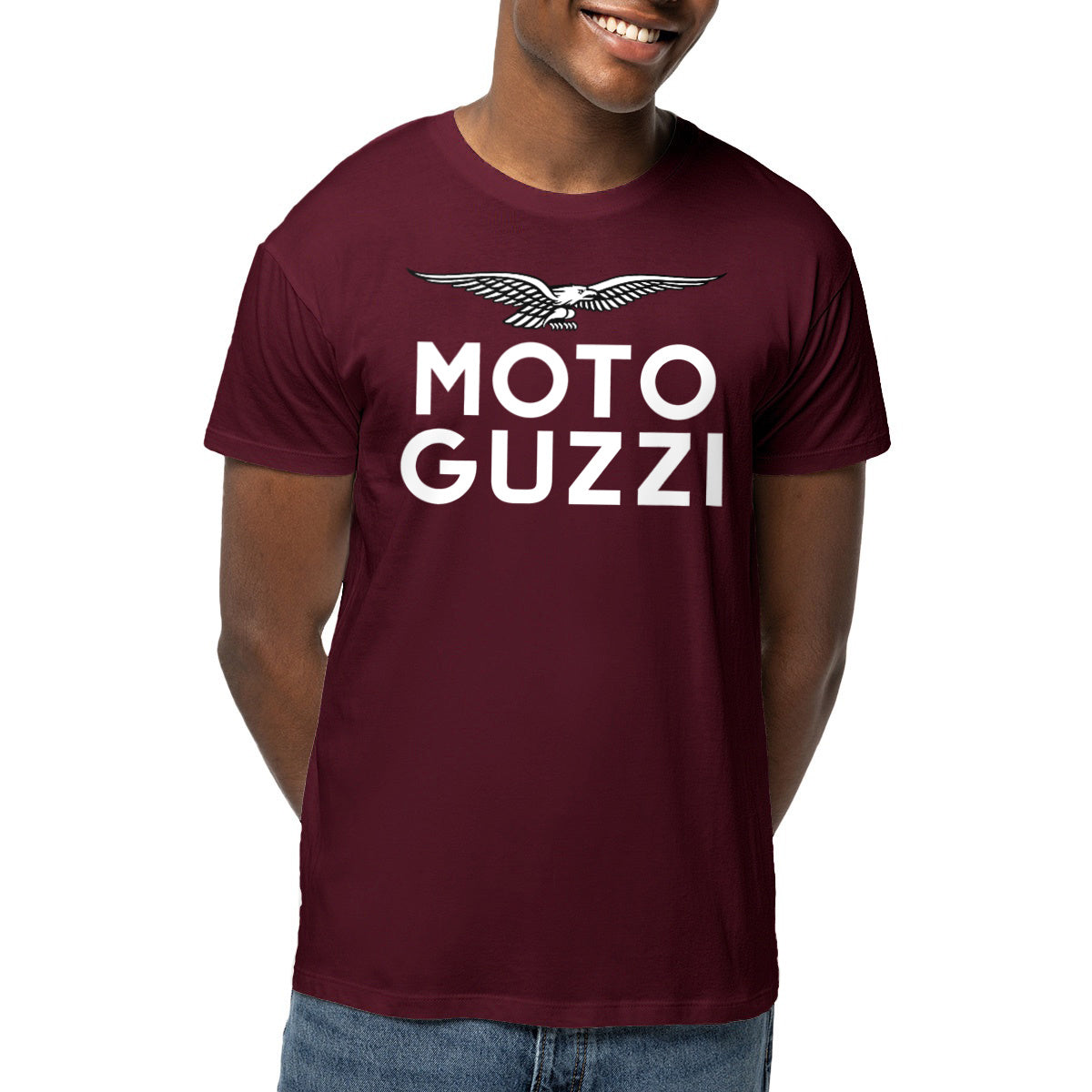 T-shirt bordeaux Moto Guzzi White Eagle