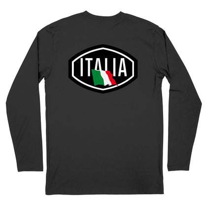 T-shirt noir manches longues Moto Guzzi Italia