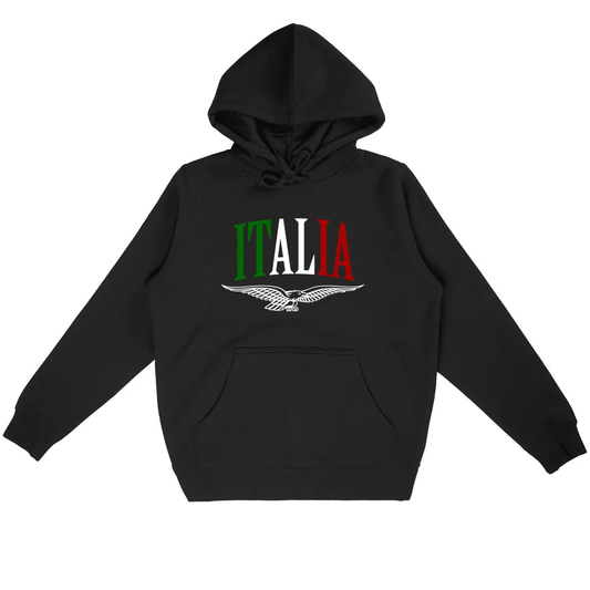Sweat-shirt noir à capuche Moto Guzzi Italia