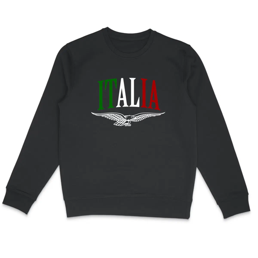 Sweat-shirt noir manches longues Moto Guzzi Italia