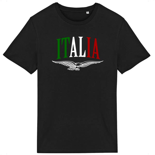 T-shirt noir manches courtes Moto Guzzi Italia