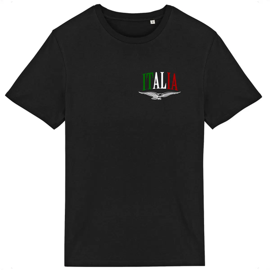 T-shirt noir manches courtes Moto Guzzi Italia